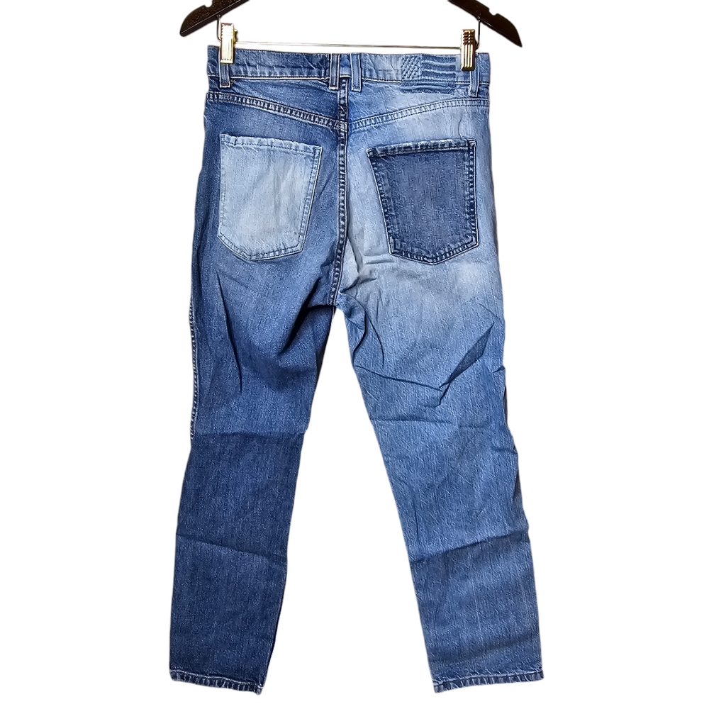 Revice Women's Patchwork Two-Tone Distressed Deni… - image 5